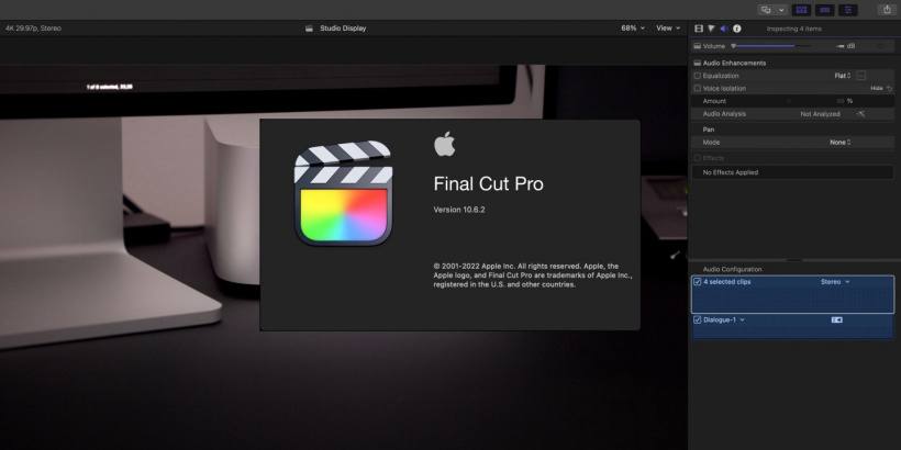 Mac版Final  Cut  Pro获更新，新增声音隔离，Mac  Studio更顺畅了