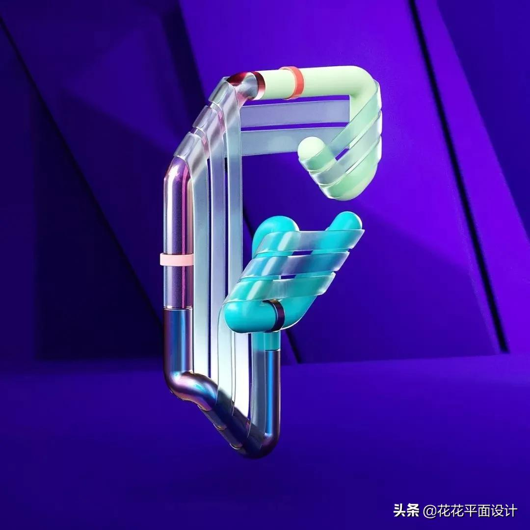 这组C4D字体设计，也太漂亮了吧