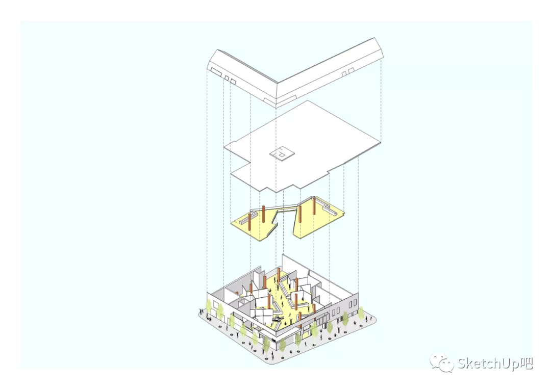 SketchUp+Layout，快速制作建筑轴测分析图