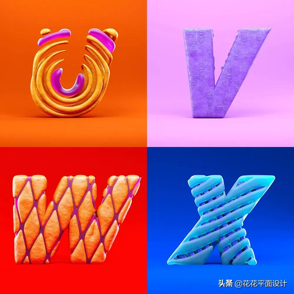 这组C4D字体设计，也太漂亮了吧