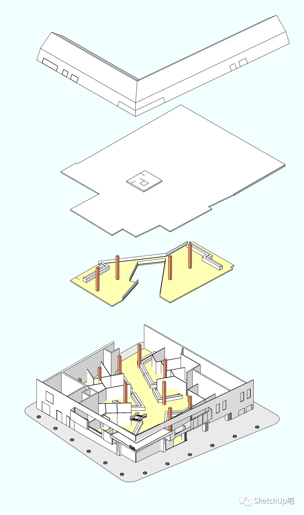 SketchUp+Layout，快速制作建筑轴测分析图