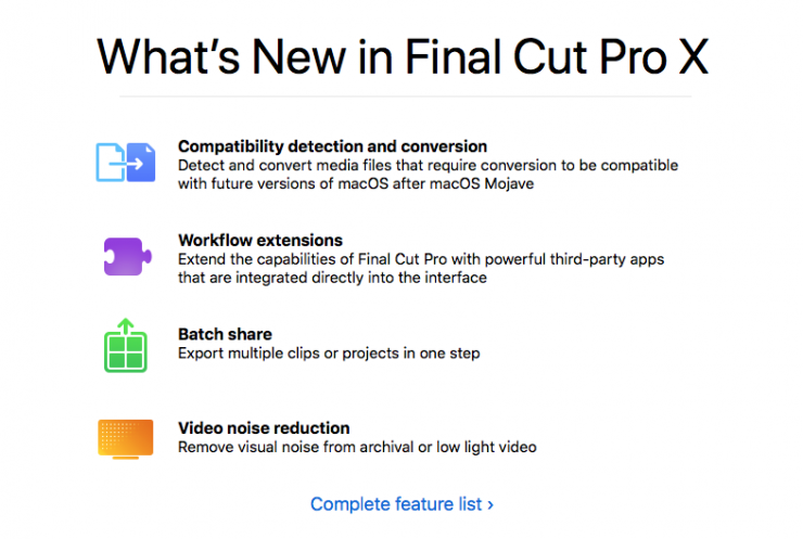 苹果发布Final  Cut  Pro  X  10.4.6更新