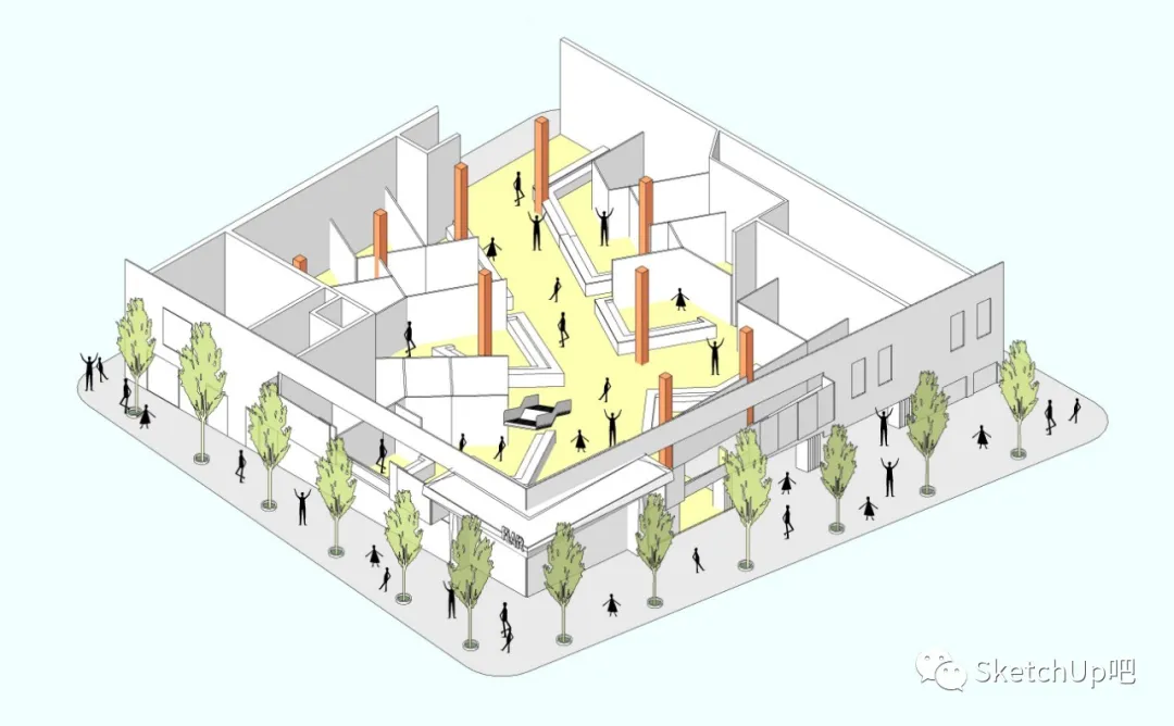 SketchUp+Layout，快速制作建筑轴测分析图