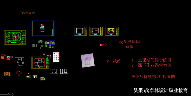 先收藏，慢慢学，CAD培训课堂笔记分享，CAD正规全套图绘图内容