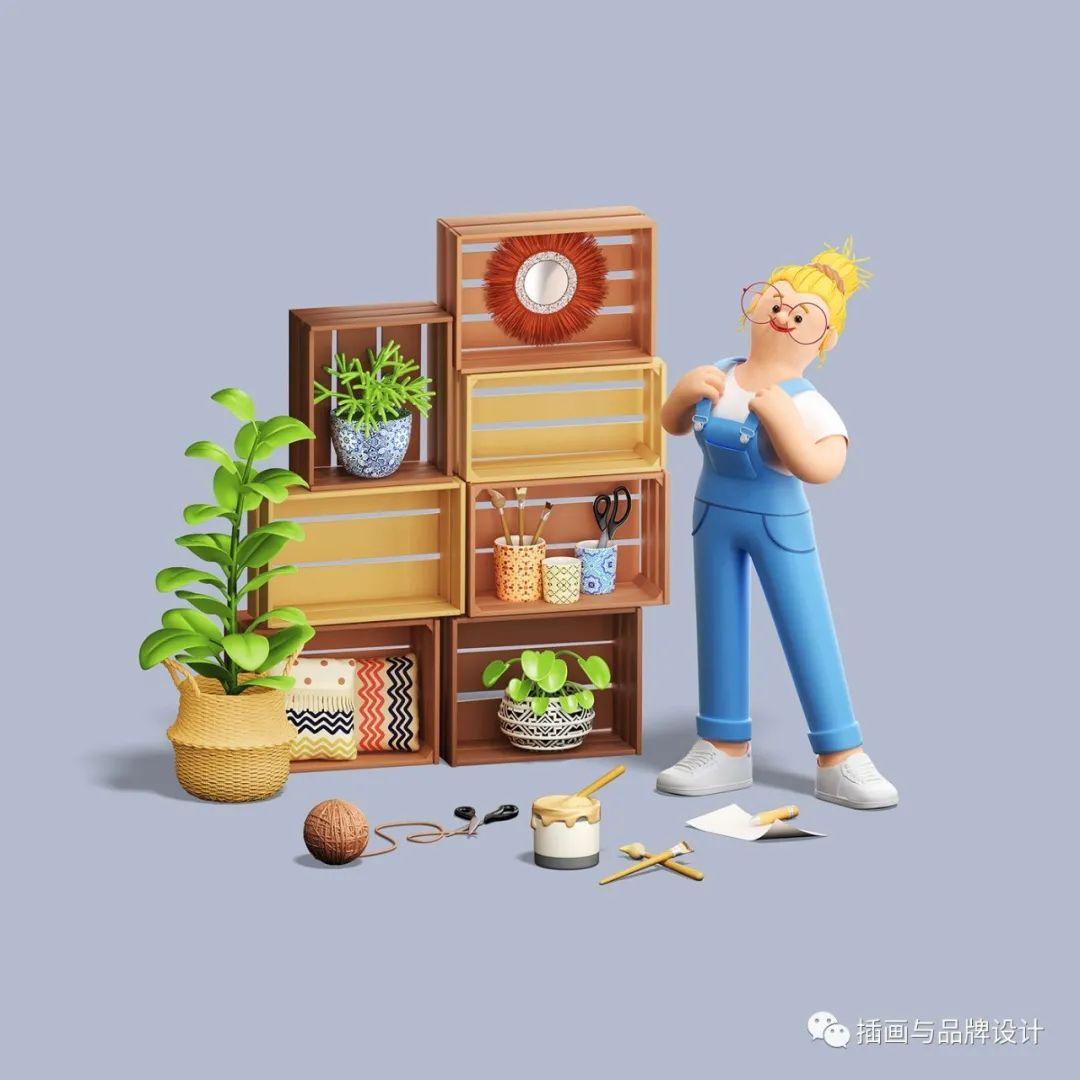 3D插画丨超级好玩的C4D小动画，生动亮丽的色彩搭配，画面温馨又独特