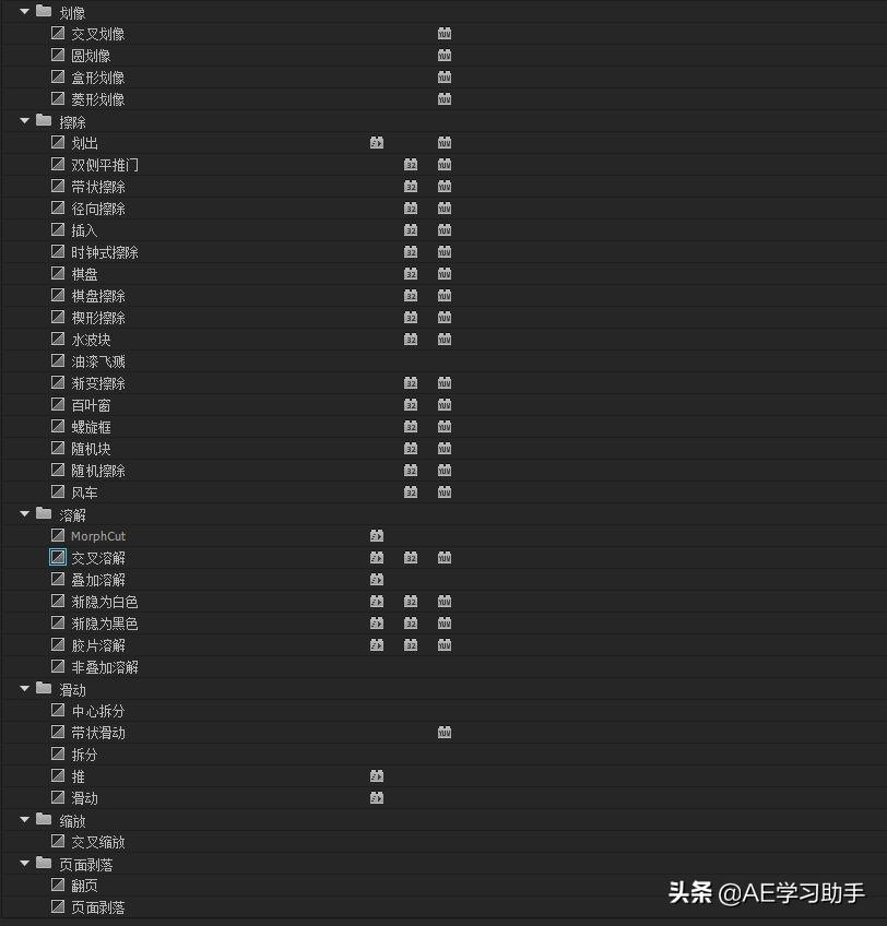 60多种PR转场效果，会让你的视频产生很强的冲击力