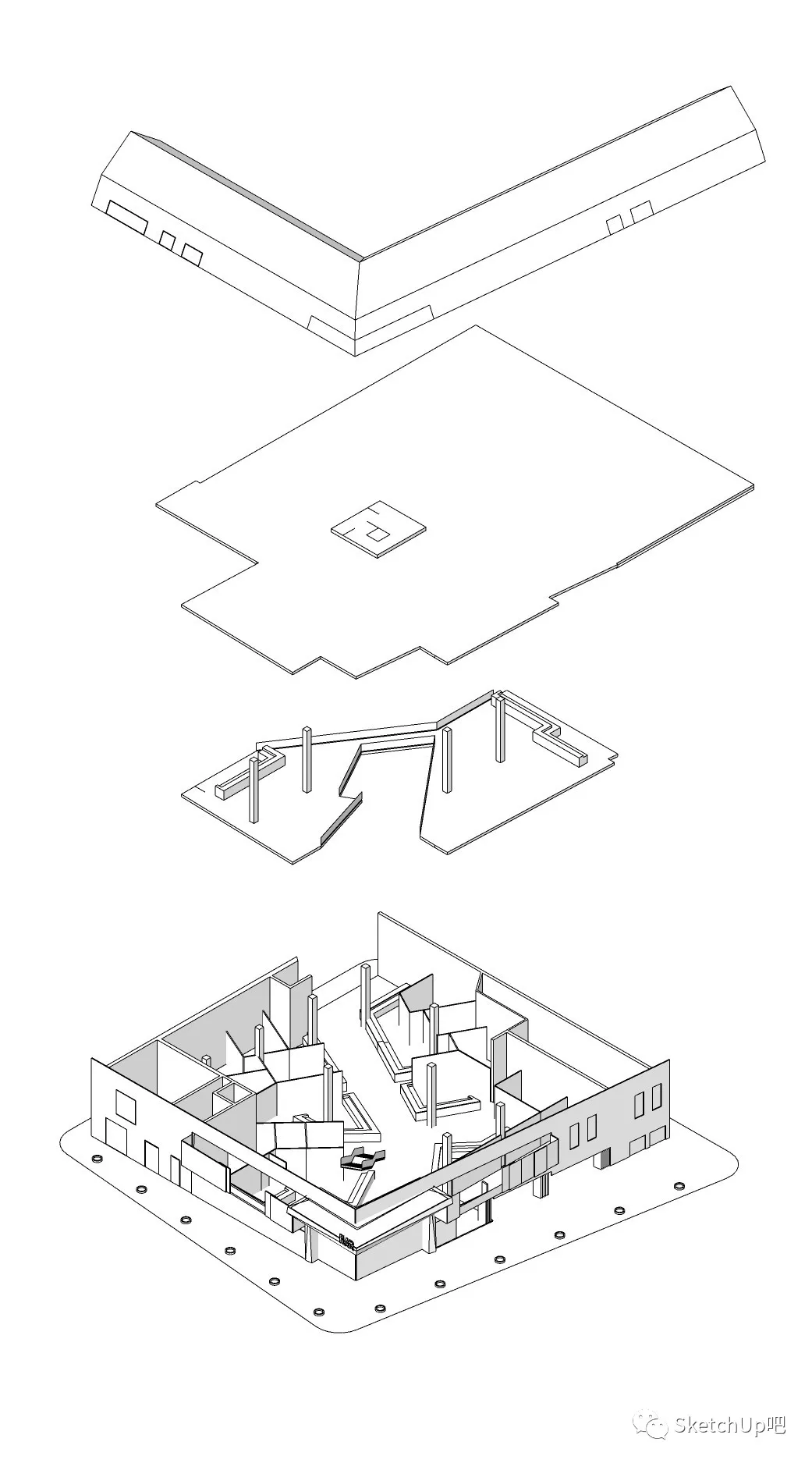 SketchUp+Layout，快速制作建筑轴测分析图