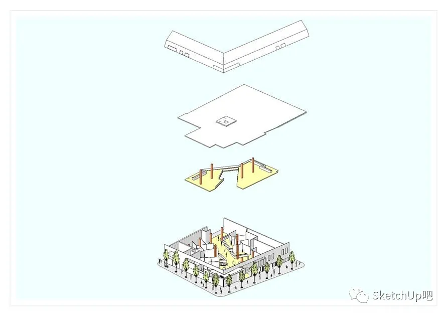 SketchUp+Layout，快速制作建筑轴测分析图